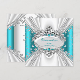 Invitación Quinceañera Tiara de Princesa de Diamantes Verde A