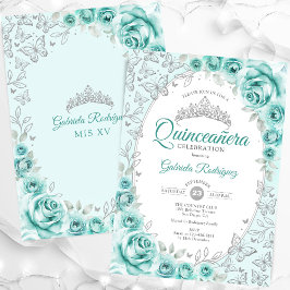 Invitación Quinceanera turquesa