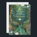 Invitación Quinceañera verde esmeralda encantada del bosque<br><div class="desc">Quinceañera verde esmeralda encantada del bosque</div>