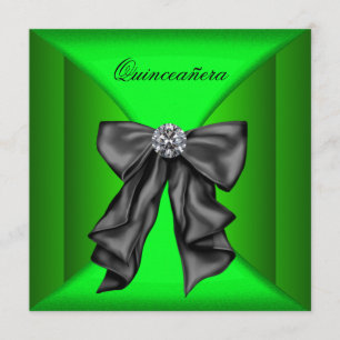 Invitación Quinceañera Verde Lima Negro