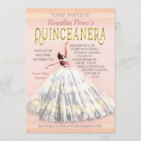 Quinceanera Watercolor Vestido Rubor Oro Rosa
