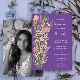Invitación Quinceañera Wildflowers Foto Personalizado pintada