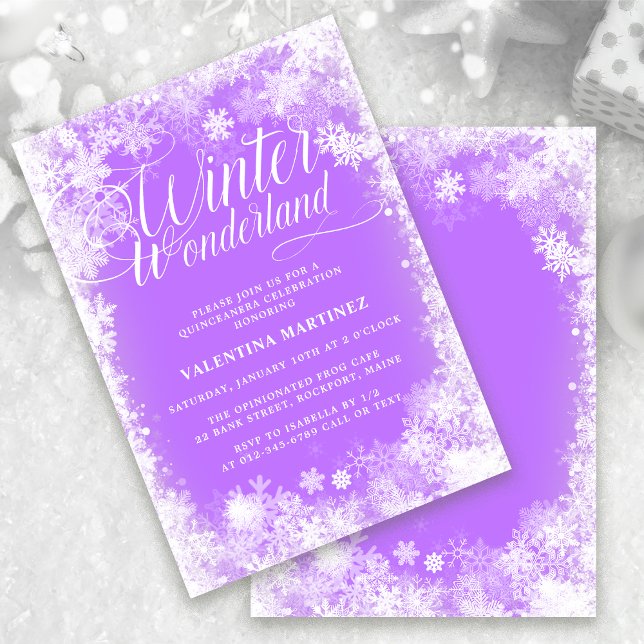 Invitación Quinceanera Winter Wonderland Snowflake (Subido por el creador)