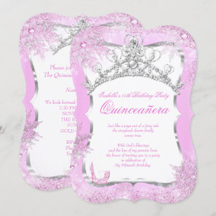 Invitación Quinceañera Winter Wonderland Tacones Plateados Ro