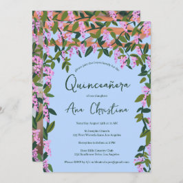 Invitación Quinceañera Wisteria Vines Floral Personalizado Fo