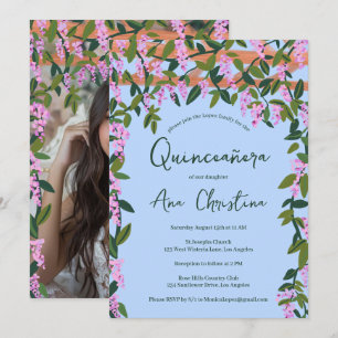 Invitación Quinceañera Wisteria Vines Floral Personalizado Fo