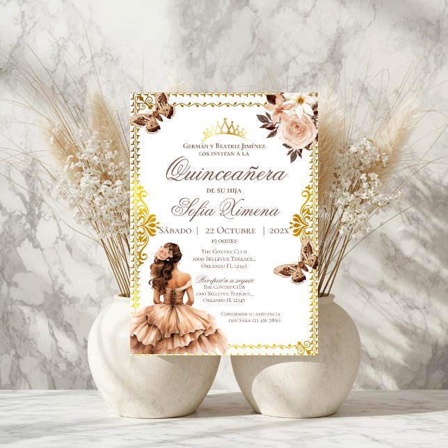 Invitación Quincenera Invitation in Spanish Boho (Subido por el creador)