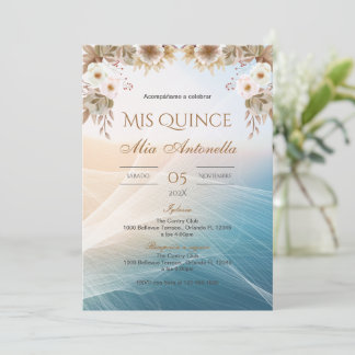 Invitación quinenera en el BohoFloral español