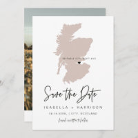 QUINN SCOTLAND Rubor Pink Map Photo Save the Date
