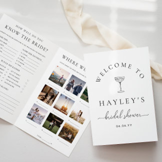 Invitación Quinn Script Bridal Shower Game and Menu Booklet