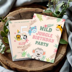 Invitación Quinto cumpleaños de la jungla salvaje