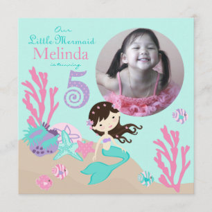 Invitación Quinto cumpleaños de la sirena triguena
