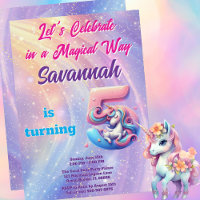 Quinto cumpleaños de la unicornio pastoral pastel