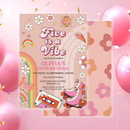 Invitación Quinto patinaje retro es un cumpleaños de Vibe Gro