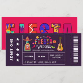 Invitación Quirky Boda al estilo de la entrada de Fiesta Mexi