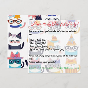 Invitación Quirky Cat Whimsical Feline Art para los amantes d