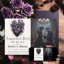 Quirky Deep Purple Gótico Corazón Y Rosas