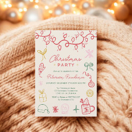 Invitación Quirky divertido ilustracion fresco Navidades mode