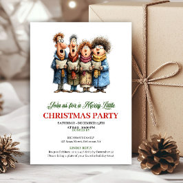 Invitación Quirky Family Red Green Holiday Party Invitation