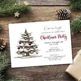 Invitación Quirky hand painted tree modern holiday invitation