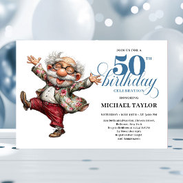 Invitación Quirky Humor Man 50 Birthday Celebration Invite