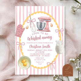 Invitación Quirky Ilustracion Cocina Rosa Ducha Bridal