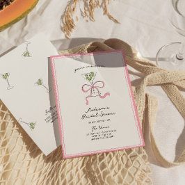 Invitación Quirky Martini con mano y ducha de novia dibujada