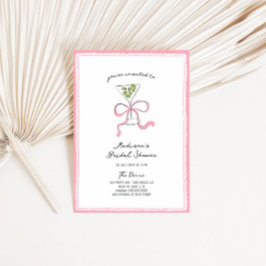 Invitación Quirky Martini con mano y ducha de novia dibujada