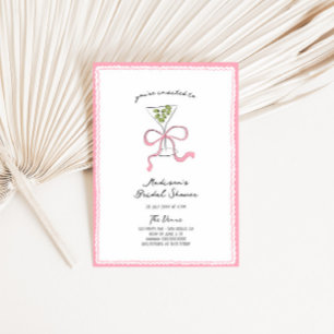 Invitación Quirky Martini con mano y ducha de novia dibujada