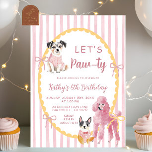Invitación Quirky Perro de Ilustracion vamos a pavonear cumpl