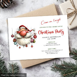 Invitación Quirky Santa Claus Classic Red Green Holiday