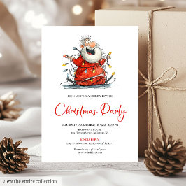 Invitación Quirky Santa Watercolor Holiday Party Invitation 