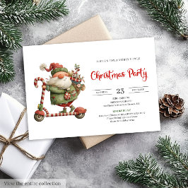 Invitación Quirky Santa Watercolor Scandinavian Party Invites