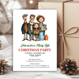 Invitación Quirky Watercolor Family Holiday Celebration Card