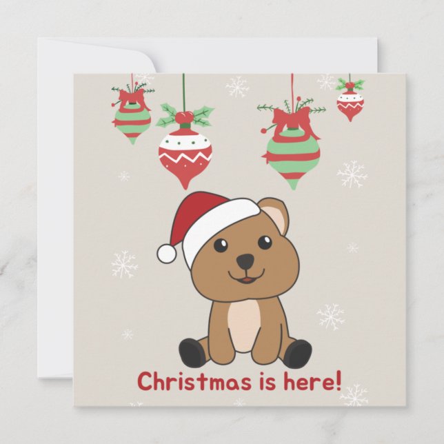 Invitación Quokka Christmas Snow Winter Animals Quokkas Invit (Anverso)
