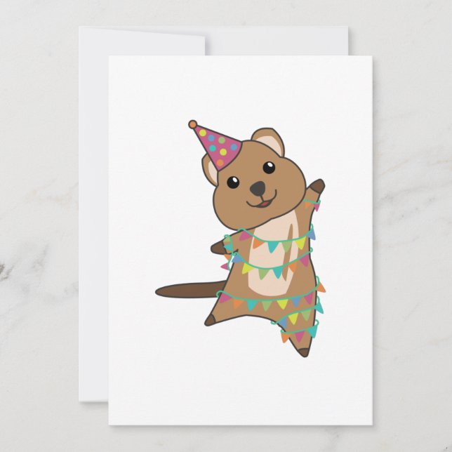 Invitación Quokka Quiere Feliz Cumpleaños Para Adultos Quokka (Anverso)