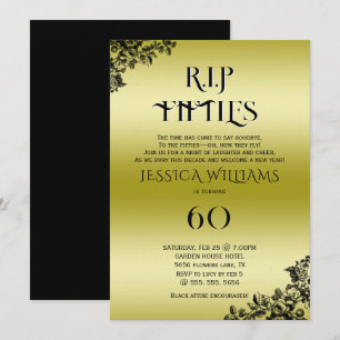 Invitación R.I.P. Cincuentas, Cumpleaños 60 gótico