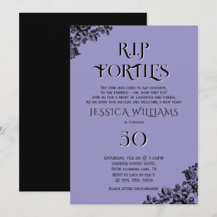 Invitación R.I.P. Cuarenta, Cumpleaños Gótico 50