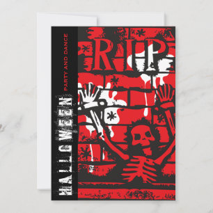 Invitación R.I.P Sangre y Cadena Esqueleto Fiesta de Hallowee