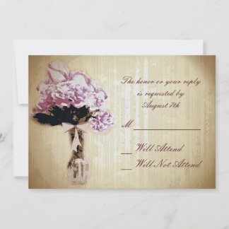 Invitación R.S.V.P. de ramo vintage