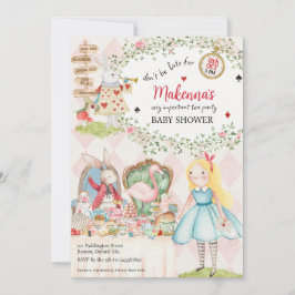 Invitación Rabbit Alice Adeventures in Wonderland Baby Shower