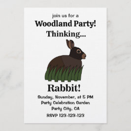 Invitación Rabbit Animal Cute Bunny Woodland Party