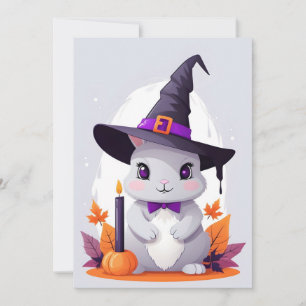 Invitación Rabbit Halloween Cute Adorable Gracioso Animal Mag
