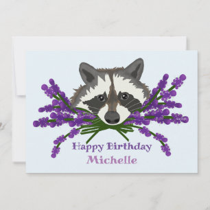 Invitación Racco con lavanda. Cumpleaños