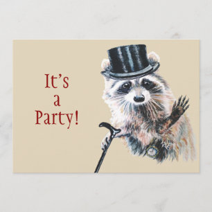 Invitación Raccoon Animal BIrthday