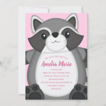 Raccoon Birday Party Pink
