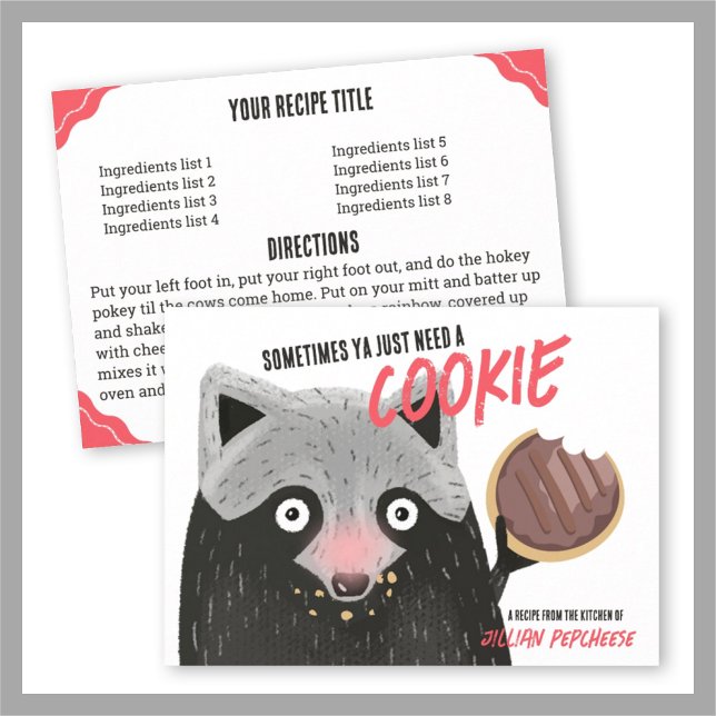 Invitación Raccoon comiendo galletas horneando la receta del  (Subido por el creador)
