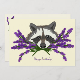Invitación Raccoon con lavanda