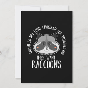 Invitación Raccoon Lover Raccoon Para Día de San Valentín