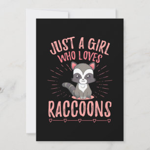 Invitación Raccoon Lover Sólo un Chica que ama el mapache